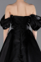Robe de Soirée Longue Satin Noir ABU6201
