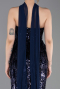 Robe de Soirée Longue Squameuse Bleu Marine ABU6202