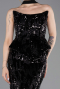 Robe de Soirée Longue Squameuse Noir ABU6202