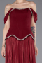Robe de Soirée Longue Mousseline Rouge Bordeaux ABU6203