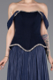 Robe de Soirée Longue Mousseline Bleu Marine ABU6203