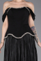 Robe de Soirée Longue Mousseline Noir ABU6203