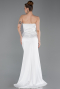 Robe De Soirée Satin Longue Blanc ABU5923