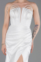 Robe De Soirée Satin Longue Blanc ABU5923
