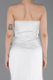 Robe De Soirée Satin Longue Blanc ABU5923