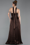 Robe De Soirée Mousseline Longue Brun ABU5957