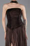 Robe De Soirée Mousseline Longue Brun ABU5957