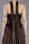 Robe De Soirée Mousseline Longue Brun ABU5957