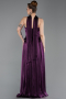 Robe De Soirée Mousseline Longue Violet ABU5957