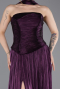 Robe De Soirée Mousseline Longue Violet ABU5957