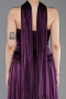 Robe De Soirée Mousseline Longue Violet ABU5957