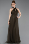 Robe De Soirée Grande Taille Longue Kaki ABU3253