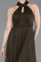 Robe De Soirée Grande Taille Longue Kaki ABU3253
