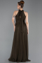 Robe De Soirée Grande Taille Longue Kaki ABU3253