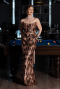 Robe de Soirée Longue Squameuse Cuivre ABU6202