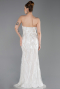 Robe de Soirée Longue Perlé Blanc ABU6205