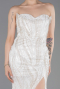 Robe de Soirée Longue Perlé Blanc ABU6205