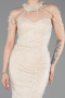 Robe De Soirée Perlé Longue Beige ABU6073