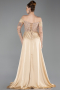Robe De Soirée Grande Taille Perlé Longue Or ABU6093