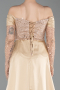 Robe De Soirée Grande Taille Perlé Longue Or ABU6093