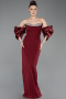Robe de Soirée Longue Rouge Bordeaux ABU6204