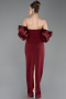 Robe de Soirée Longue Rouge Bordeaux ABU6204