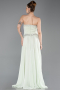 Robe de Soirée Longue Mousseline Menthe ABU6188