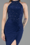 Robe de Soirée Longue Bleu Marine ABU6215