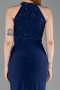 Robe de Soirée Longue Bleu Marine ABU6215