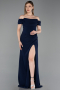 Robe de Soirée Longue Bleu Marine ABU6216