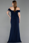 Robe de Soirée Longue Bleu Marine ABU6216