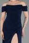 Robe de Soirée Longue Bleu Marine ABU6216