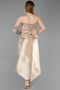 Robe de Cérémonie Courte Squameuse Or ABK2556