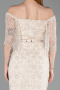 Robe de Cérémonie Midi Perlé Beige ABK2634