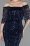 Robe de Cérémonie Midi Perlé Bleu Marine ABK2634