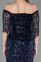 Robe de Cérémonie Midi Perlé Bleu Marine ABK2634