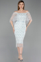 Robe de Cérémonie Midi Perlé Menthe ABK2634