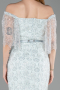 Robe de Cérémonie Midi Perlé Menthe ABK2634