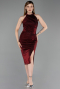 Robe de Cérémonie Midi Rouge Bordeaux ABK2635