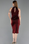 Robe de Cérémonie Midi Rouge Bordeaux ABK2635