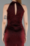 Robe de Cérémonie Midi Rouge Bordeaux ABK2635