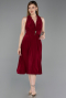 Robe de Cérémonie Midi Rouge Bordeaux ABK2636