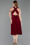 Robe de Cérémonie Midi Rouge Bordeaux ABK2636