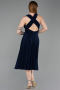 Robe de Cérémonie Midi Bleu Marine ABK2636