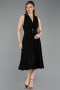 Robe de Cérémonie Midi Noir ABK2636