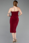Robe de Cérémonie Midi Rouge Bordeaux ABK2637