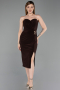 Robe de Cérémonie Midi Brun ABK2637