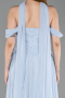 Robe de Soirée Longue Mousseline Bleu clair ABU6221