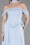 Robe de Soirée Longue Mousseline Bleu clair ABU6221
