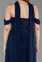 Robe de Soirée Longue Mousseline Bleu Marine ABU6221